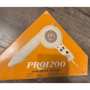 Pro 1200 Vintage Hair Dryer Styler 4 Heat Settings‎ Thermostat Controlled